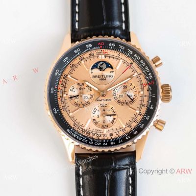 New! AAA Swiss Replica Breitling Navitimer 140th anniversary Limited Edition Rose Gold Watch 43mm